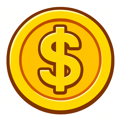 Coin.
In-Game asset.  2d.  High contrast.  No shadows