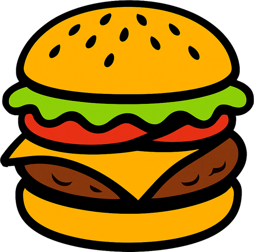 Hamburger.
High contrast.  No shadows