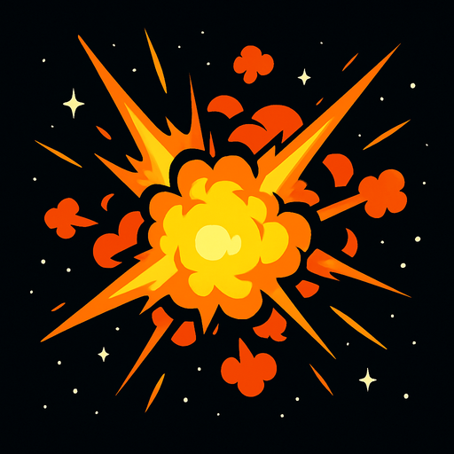 explosion in space.
In-Game asset.  2d.  High contrast.  No shadows