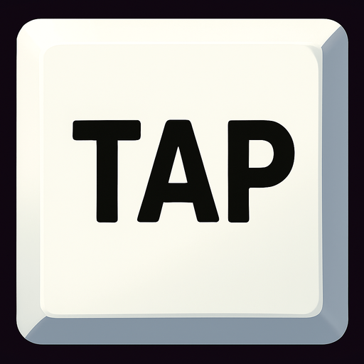 Add the text TAP inside of it. in  black