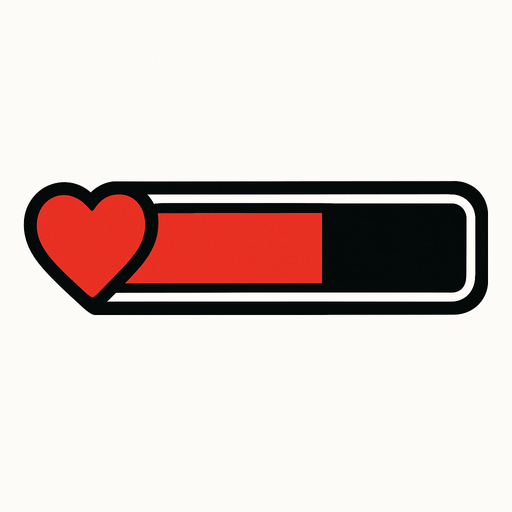 Barra de vida.
In-Game asset.  2d.  High contrast.  No shadows