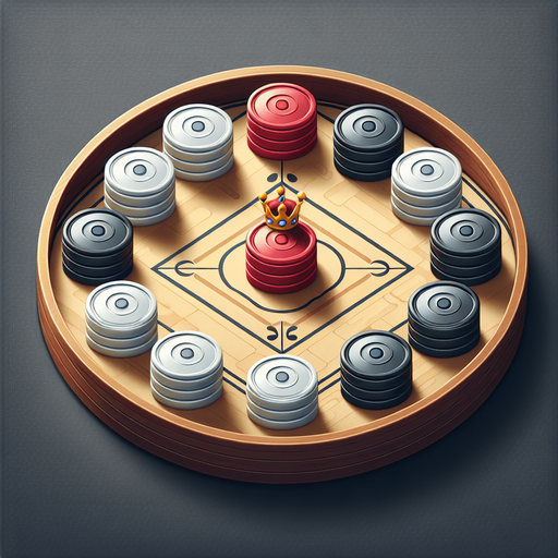 White Coins: Smooth white with subtle shadows.

Black Coins: Matte black with light edges for visibility.

Red Queen Coin: Slightly larger or shinier with a glossy red finish.


All assets should be around 30–40 pixels in diameter.

Assets should look good on a wooden-style carrom board..
Single Game Texture.  In-Game asset.  2d.  Blank background.  High contrast.  No shadows