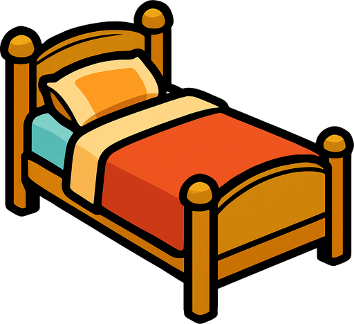 bed.
In-Game asset.  2d.  High contrast.  No shadows