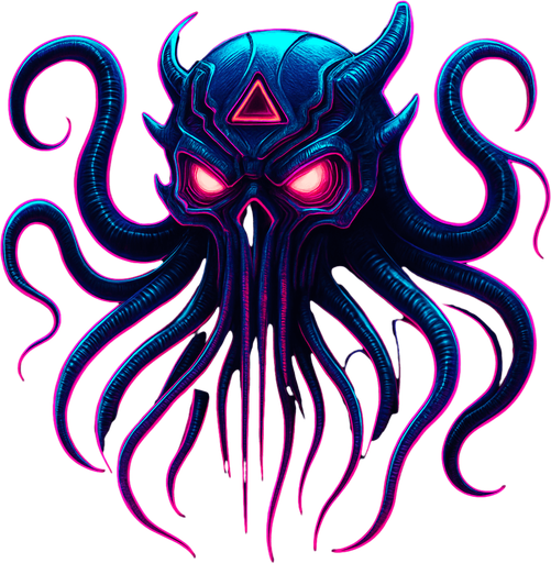 Cutout, only one, cyberpunk neon glow