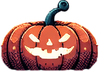 A title screen for a halloween game called Find the Pumpkin! 
No text except Find the Pumpkin!.
Single Game Texture. In-Game asset. 2d. Blank background. High contrast. No shadows.