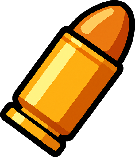 bullet.
In-Game asset.  2d.  High contrast.  No shadows