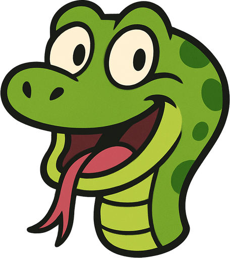 snake head.
In-Game asset.  2d.  No shadows. cartoon. animated. simple. funny