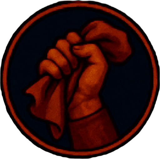 A hand with a piece of cloth