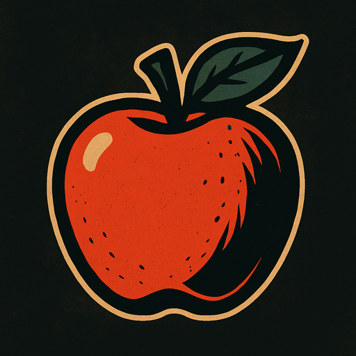 apple.
In-Game asset.  High contrast. minimalistic