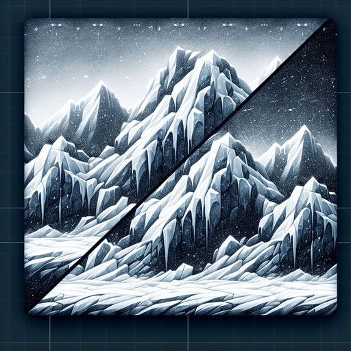 Ice or snow or glacier.
Single Game Texture. In-Game asset. 2d. Blank background. High contrast. No shadows.