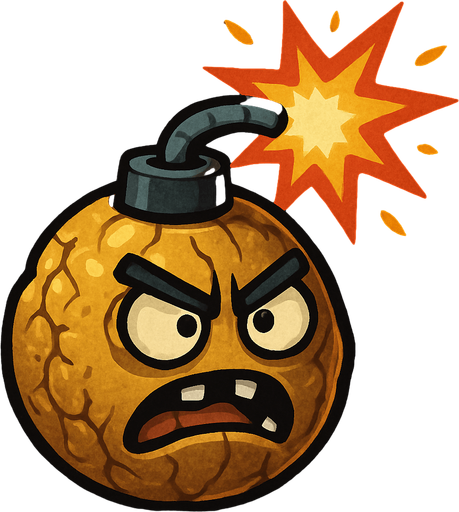 explosivewallnut de plantas vs zombies fusion.
In-Game asset.  2d.  High contrast
