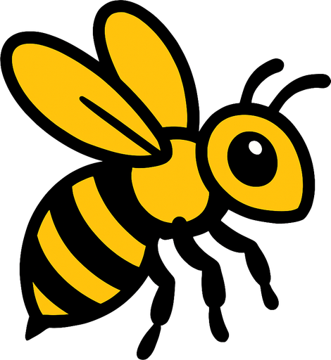 Abeille jaune.
In-Game asset.  2d.  High contrast.  No shadows