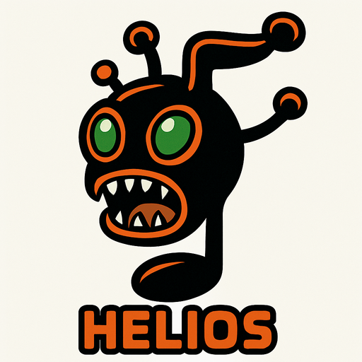 MÜZİK NOTASI ŞEKLİNDE BİR UZAYLI CANAVAR ÇİZ AMA BU KARAKTER PLAYER VE İSMİ HELİOS ONA GÖRE TASARLA. AYAKSIZ. GÖRSELE YAZI YAZMA
In-Game asset.  2d.  High contrast.  No shadows