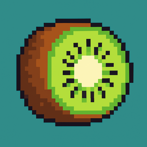 Make me a 2d pixel 🥝 kiwi.
In-Game asset.  2d.  High contrast.  No shadows