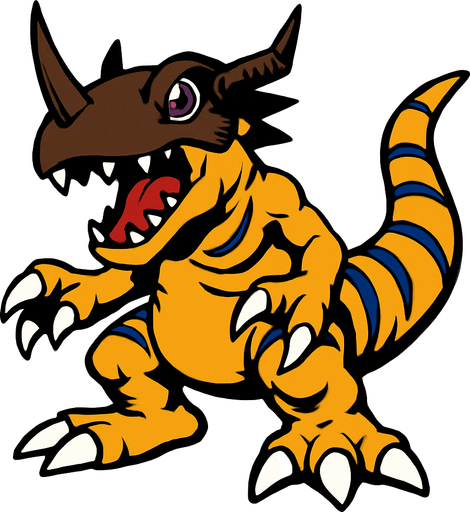 Greymon.
In-Game asset.  2d.  High contrast.  No shadows