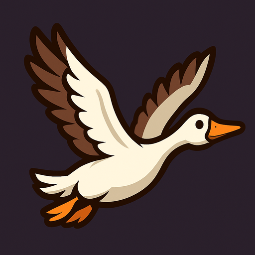 uçan kaz.
In-Game asset.  2d.  High contrast.  No shadows