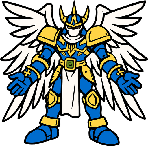 Seraphimon.
In-Game asset.  2d.  High contrast.  No shadows