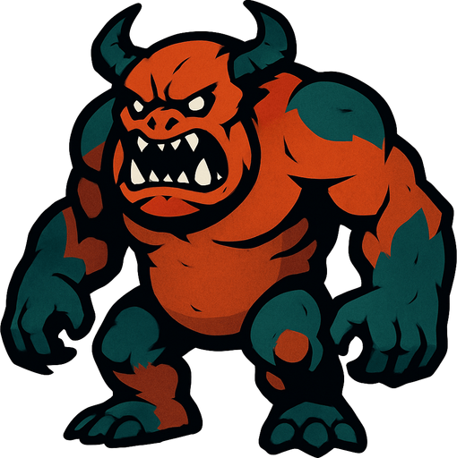 giand mosnter.
In-Game asset.  2d.  High contrast.  No shadows