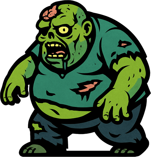 zombie fat.
In-Game asset.  2d.  High contrast.  No shadows