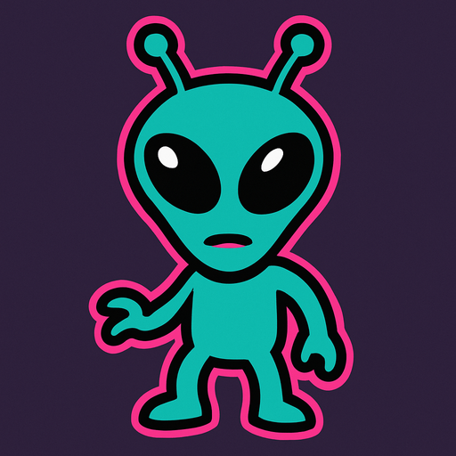 alien.
In-Game asset.  2d.  High contrast.  No shadows