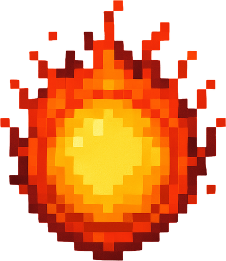 A round fireball projectile. Straight on view as if it’s coming straight towards the camera. Retro pixel art..
In-Game asset.  2d.  High contrast.  No shadows
