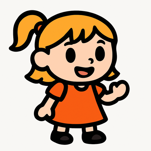 Petite fille.
In-Game asset.  2d.  High contrast.  No shadows