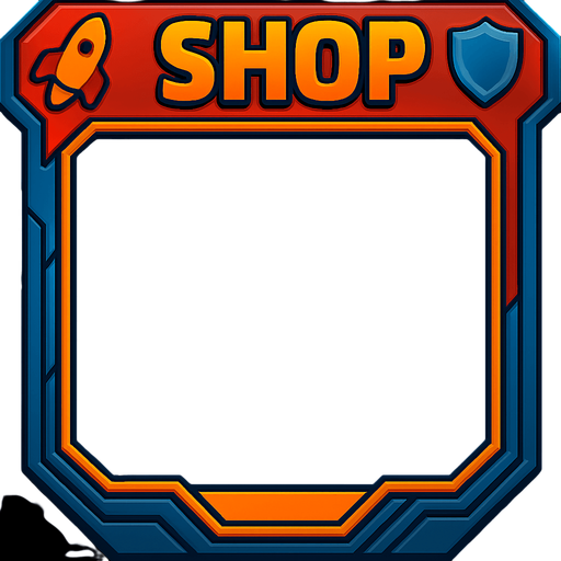 сделать точно такуюже рамку но надпись заменить на shop. звезду заменить на ракету, а стрелку на щит