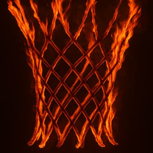 Make the net look like it's on fire