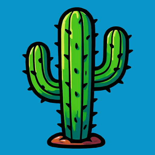 make a cactus.
In-Game asset.  High contrast.  No shadows