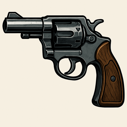 Revolver realista.
In-Game asset.  2d.  High contrast.  No shadows