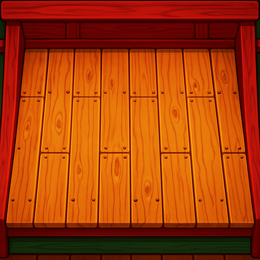 Japanese house floor of wood similar to the bathhouse in "spirited away" movie. HD colors..
In-Game asset.  2d.  High contrast.  No shadows