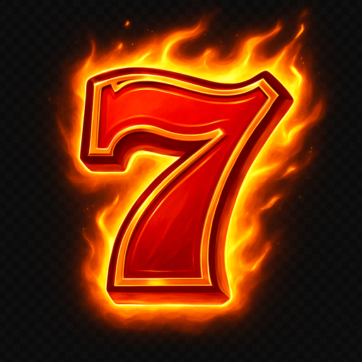 Crea un asset para el símbolo 'C' de Megaways: el Número 7 de la Suerte.
El dígito '7' estilizado, en color dorado o rojo vibrante, con un aura brillante o un ligero efecto de fuego/energía. Tipografía audaz y elegante. Debe transmitir suerte y la promesa de un gran premio (30x). Estilo de casino festivo. Fondo transparente.
In-Game asset.  2d.  High contrast.  No shadows
