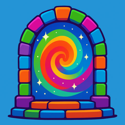 only portal colorido.
In-Game asset.  2d.  High contrast.  No shadows
