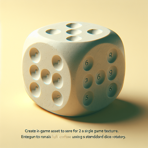 six sided dice.
Single Game Texture. In-Game asset. 2d. Blank background. High contrast. No shadows.