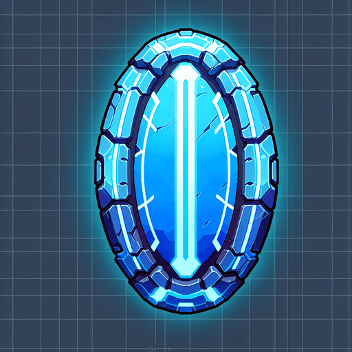 blue oval beam.
Single Game Texture.  In-Game asset.  2d.  Blank background.  High contrast.  No shadows