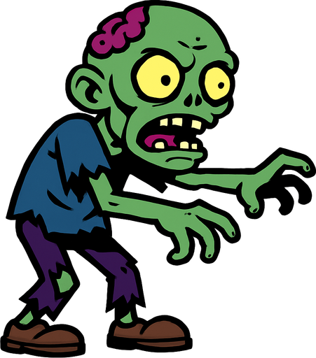 Zombie.
In-Game asset.  2d.  High contrast.  No shadows