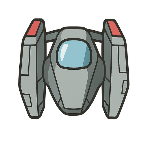 spaceship. No background. Transparent background. Blank background. No shadows. 2d. In-Game asset. flat