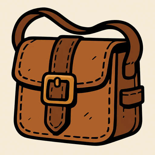 medieval envanter bag.
In-Game asset.  2d.  High contrast.  No shadows