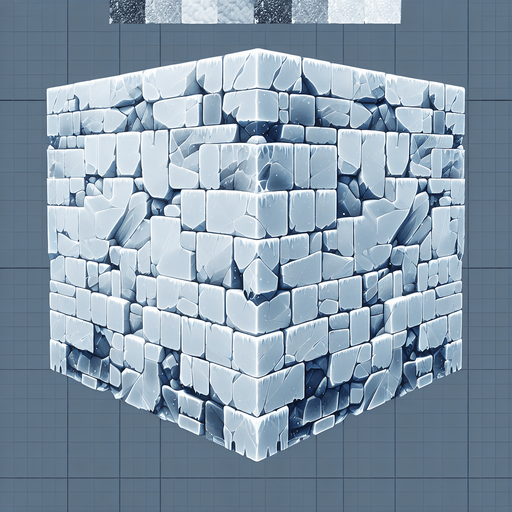 rectangular ice wall section, top down view

Single Game Texture. In-Game asset. 2d. Blank background. High contrast. No shadows.