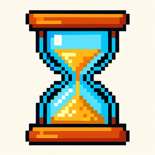 pixart sand watch.
In-Game asset.  2d.  High contrast.  No shadows