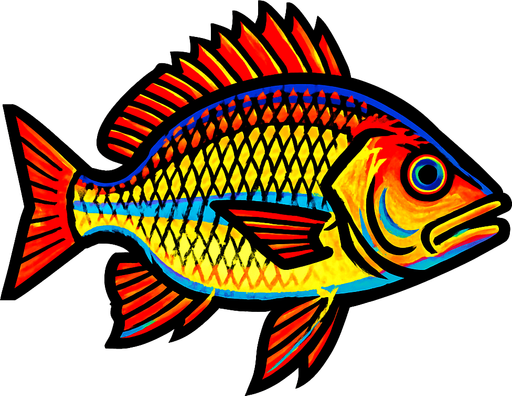 A snapper. 80s arcade machine graphics. 
Swimming Side profile. White background. 
In-Game asset.  2d.  High contrast.  No shadows