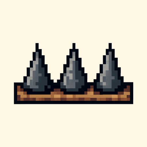 tira de puas hecho con pixeles.
In-Game asset.  2d.  High contrast.  No shadows