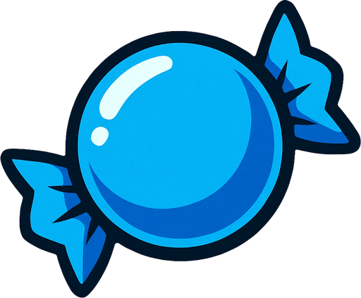 circle blue candy.
In-Game asset.  2d.  High contrast.  No shadows