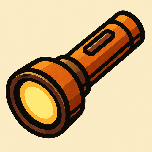Lampe torche.
In-Game asset.  2d.  High contrast.  No shadows