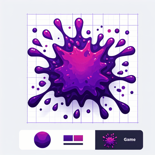 purple damage splash.
Single Game Texture. In-Game asset. 2d. Blank background. High contrast. No shadows.