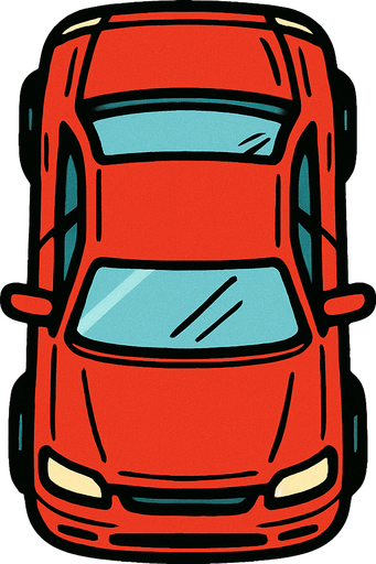 Up view car.
In-Game asset.  2d.  High contrast.  No shadows