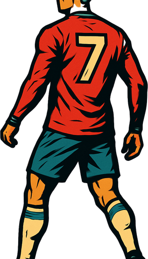 full body ronnaldo.
In-Game asset.  2d.  High contrast.  No shadows. top olmasın. turned away. no ball