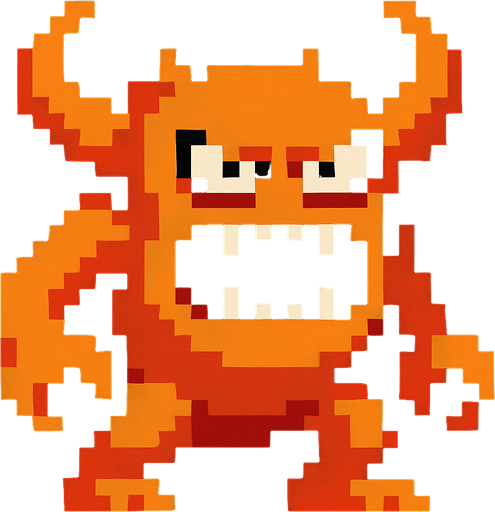 8bit enemy.
In-Game asset.  2d.  High contrast.  No shadows