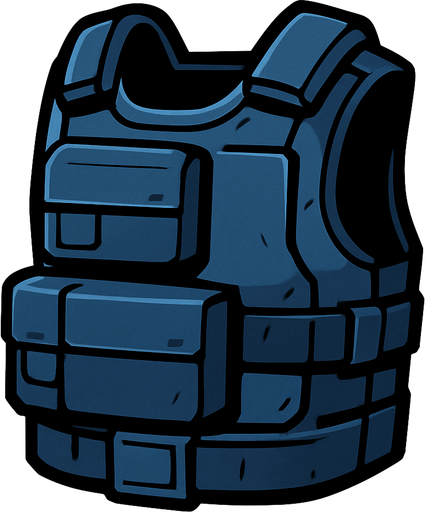 blue steel vest.
In-Game asset.  2d.  High contrast.  No shadows