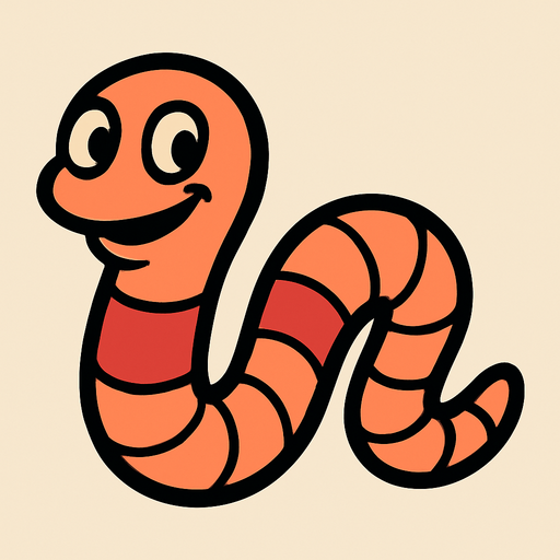 Worm.
In-Game asset.  2d.  High contrast.  No shadows